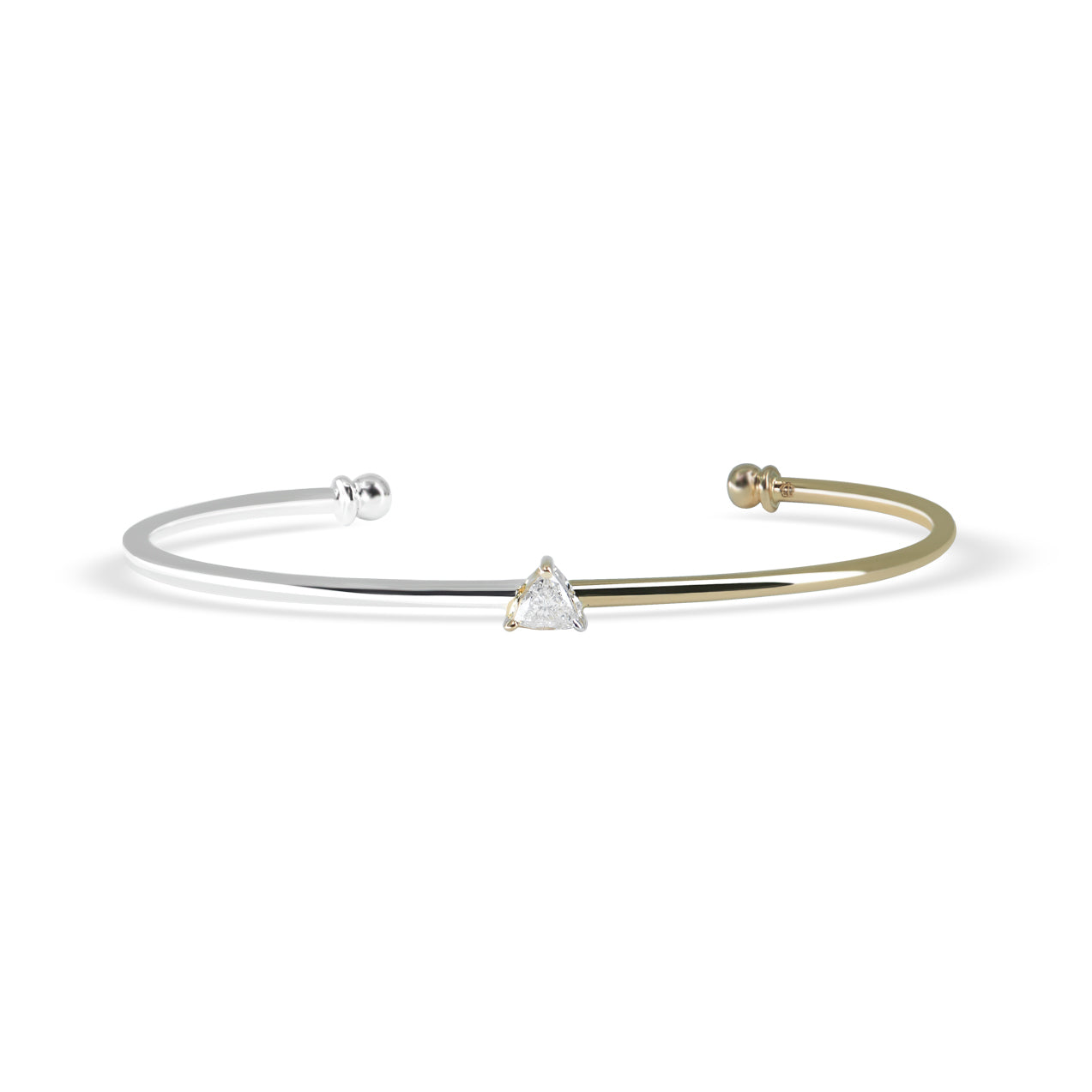 HALF YELLOW-HALF WHITE GOLD REFINED BRACELET