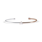 Load image into Gallery viewer, HALF ROSE-HALF WHITE GOLD REFINED BRACELET
