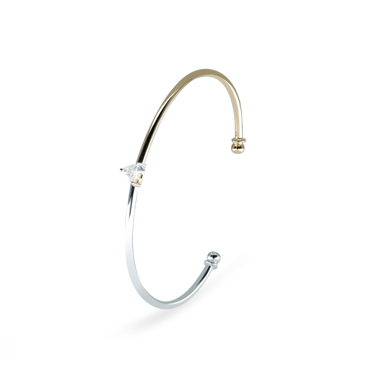 HALF YELLOW-HALF WHITE GOLD REFINED BRACELET