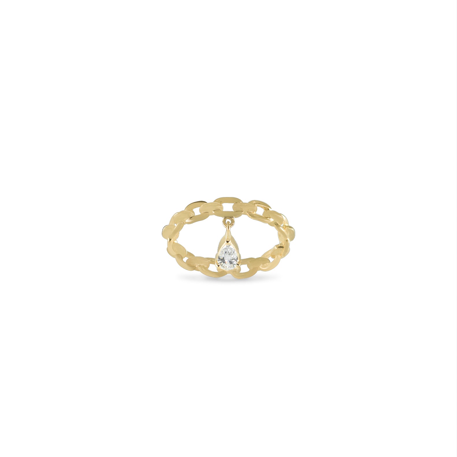 YELLOW GOLD TRAILBLAZER RING WITH PEAR DIAMOND