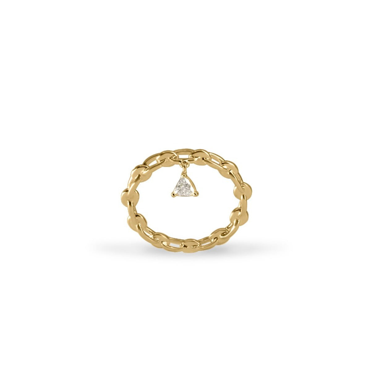 YELLOW GOLD TRAILBLAZER RING WITH TRILLION DIAMOND