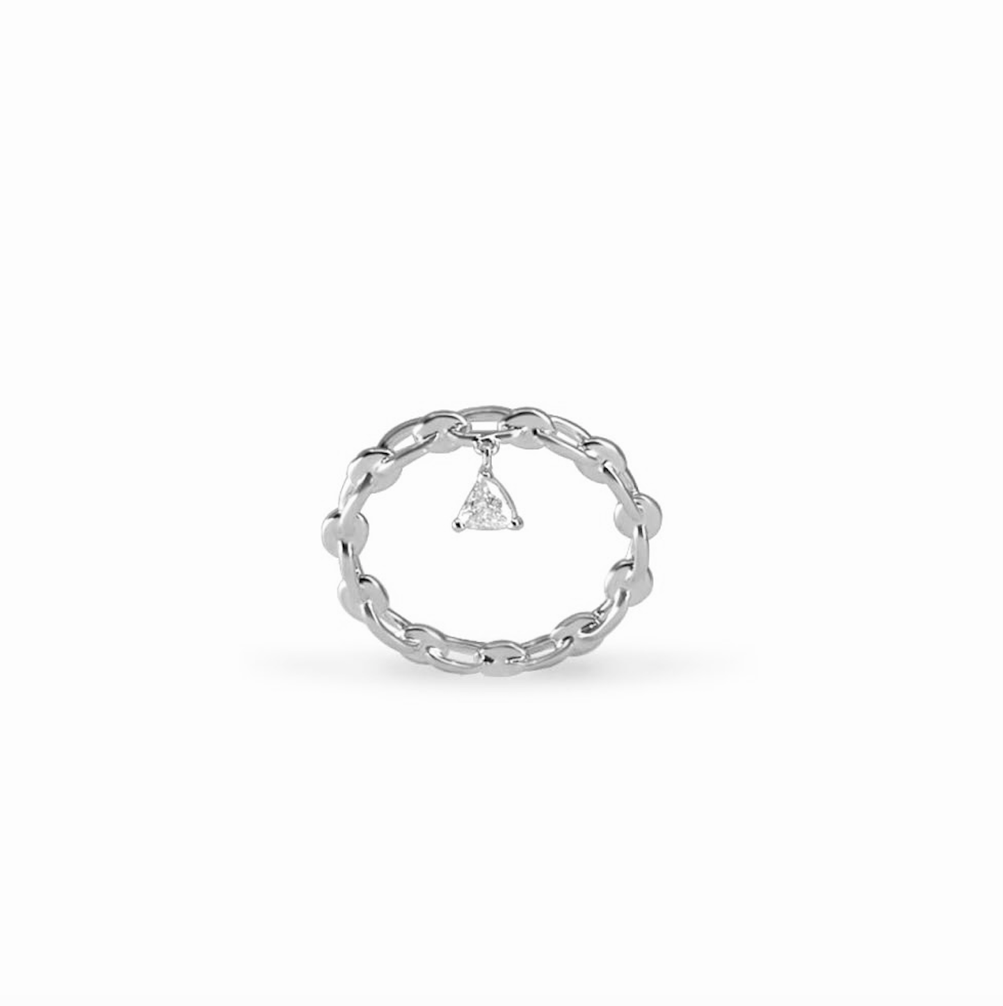 WHITE GOLD TRAILBLAZER RING WITH TRILLION DIAMOND