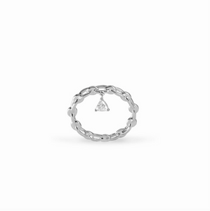 WHITE GOLD TRAILBLAZER RING WITH TRILLION DIAMOND