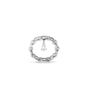 WHITE GOLD TRAILBLAZER RING WITH PEAR DIAMOND