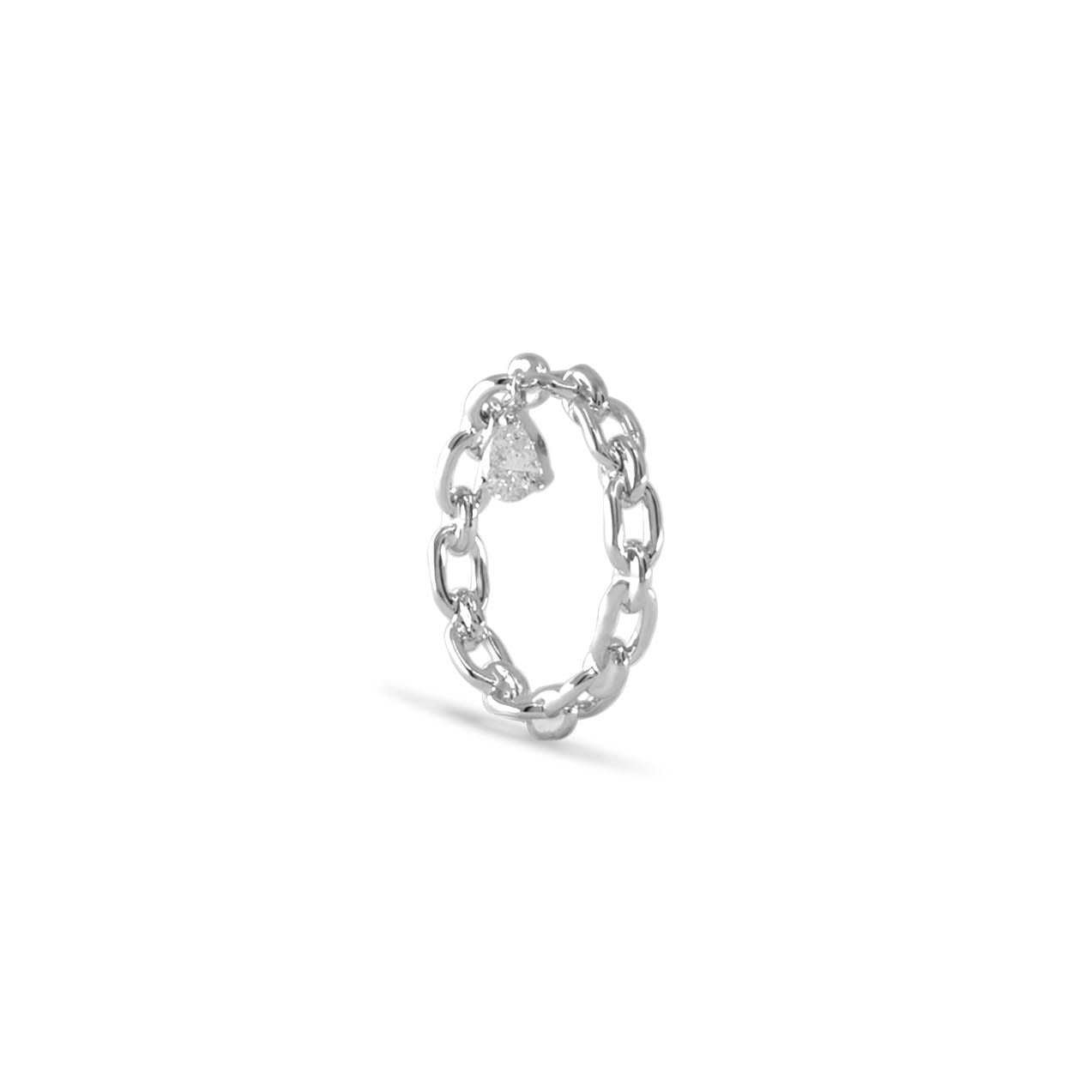 WHITE GOLD TRAILBLAZER RING WITH PEAR DIAMOND